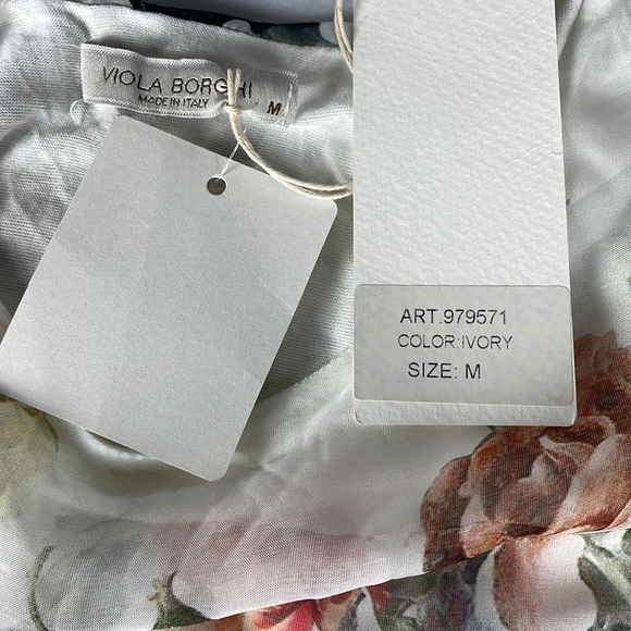 VIOLA Borghi Silk Blend Florsl Blouse Made in Italy - Picture 7 of 9